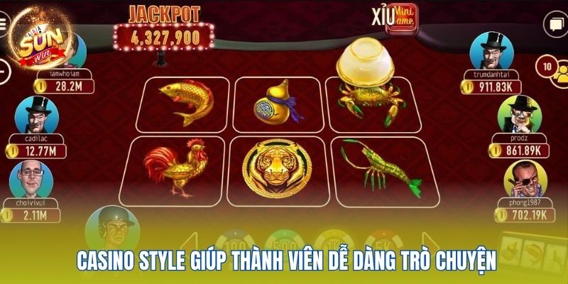 Review Bầu Cua Sunwin – Thông Tin Người Mới Cần Biết 4 Casino Style giúp thành viên dễ dàng trò chuyện